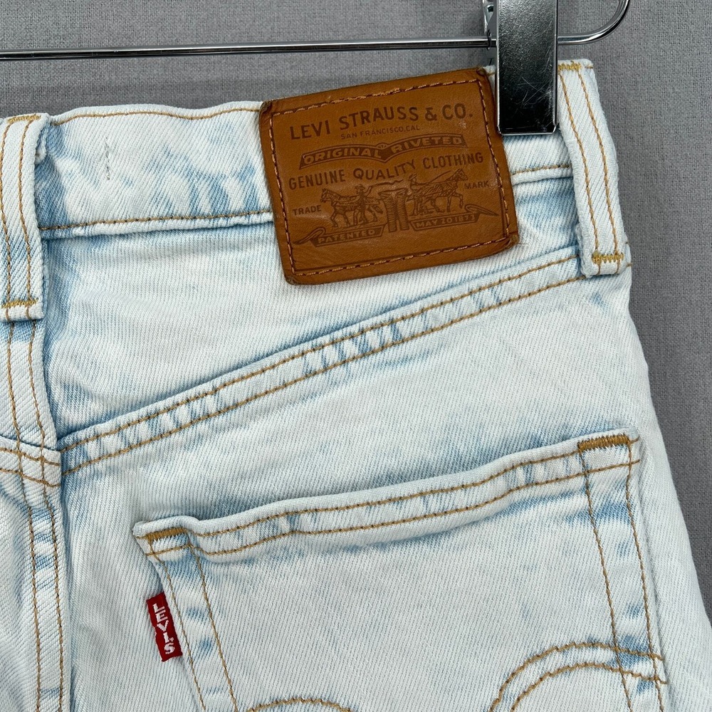 Levi's Ribcage Straight Jeans Women 26 Light Wash Denim High Rise Ankle - Picture 9 of 16